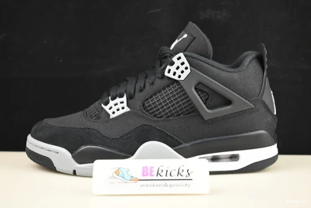 dh7138- air 4 jordan “black canvas” BestValue 1732 0602